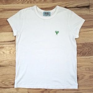 Juicy Couture white embroidered short sleeve tee